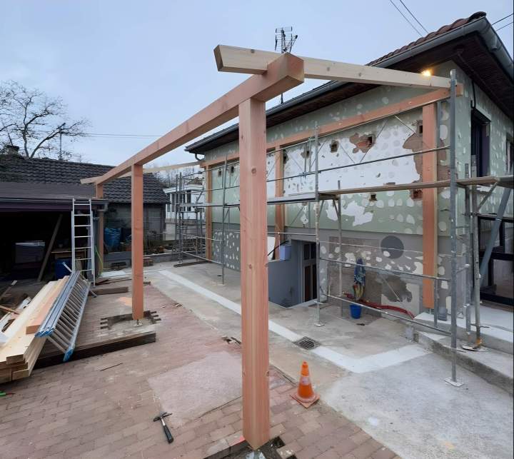 Pose toiture terrasse avant/après Geispolsheim