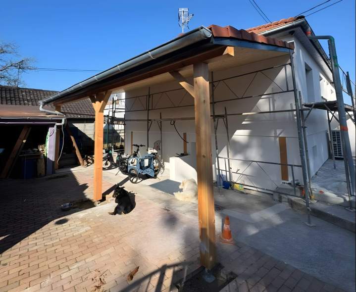 Pose toiture terrasse avant/après Geispolsheim